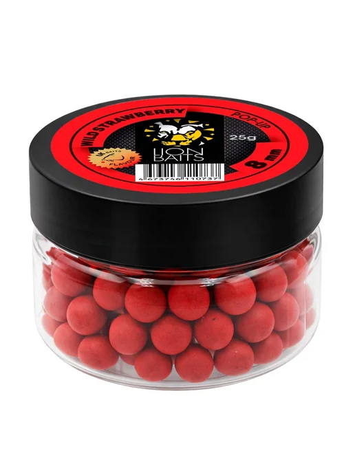 Lion Baits Бойлы насадочные плавающие 8мм Земляника 25гр, 25 г, фото 3