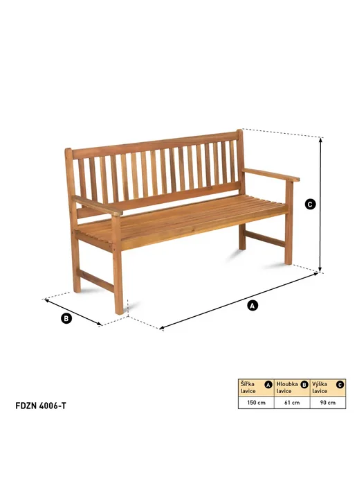 Fieldmann Скамейка 3х местная из тропической акации FDZN 4006-T, вариант, фото 3