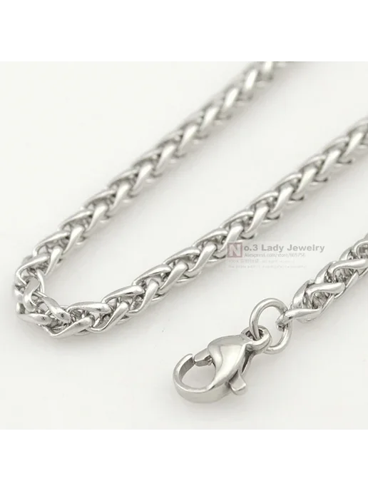 gokadima Цепочка из нержавеющей стали, 70 см, wheat chain 4mm, серый, фото 4