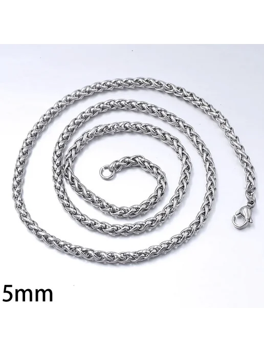 gokadima Цепочка из нержавеющей стали, 70 см, wheat chain 4mm, серый, фото 7