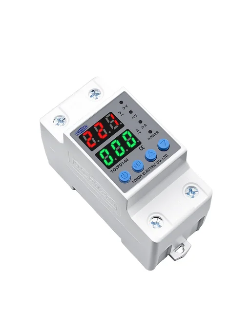 Реле контроля напряжения TOMZN TOVPD1-60-EC с защитой от перегрузки по току и перенапряжения 60 А / Защитное устройство в DIN рейку, Автоматический выключатель 60A, фото 2