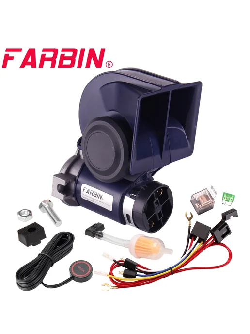 FARBIN 12В звуковой сигнал "улитка" 150 дБ, жгут, реле, вариант, фото 2