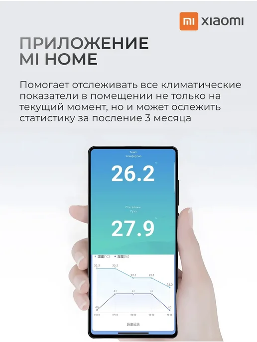 Xiaomi Гигрометр термометр комнатный метеостанция электронный, белый, фото 2