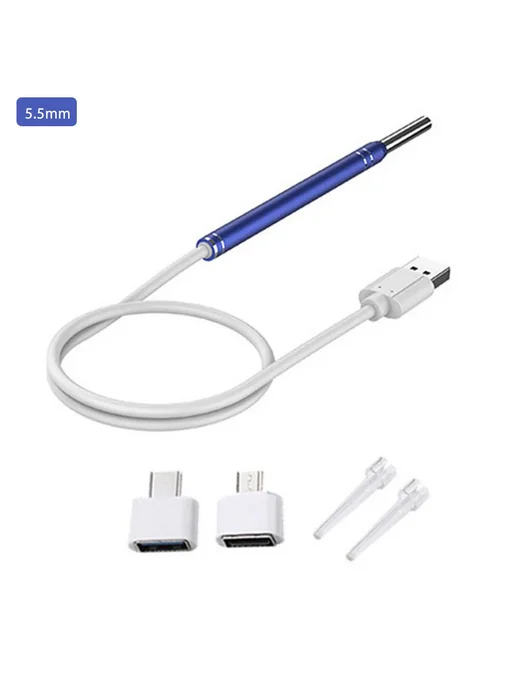 ACRDDK Эндоскоп USB 5.5mm, камера для ушей, синий, синий