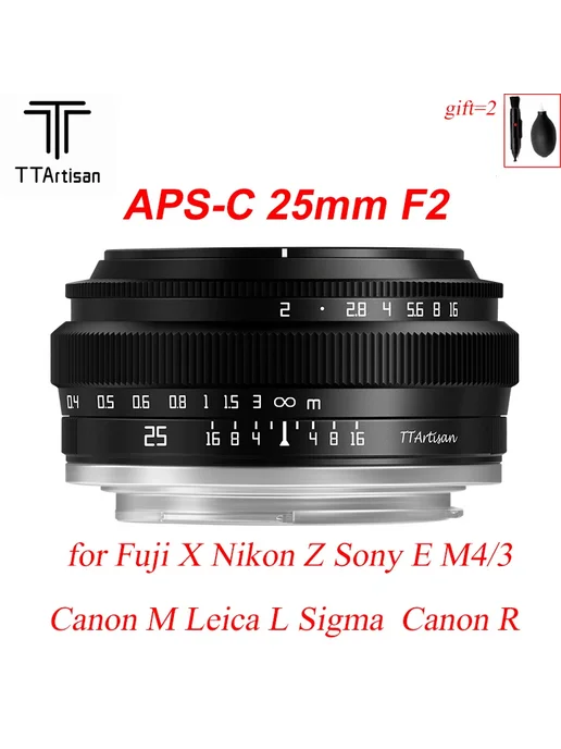 JYYXF Объектив TTArtisan 25mm F2 Nikon Z APS-C, черный, фото 2