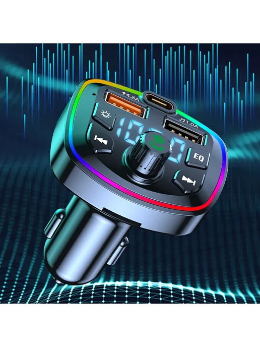 WYMECT Автомобильный Bluetooth 5,0 FM-передатчик PD 18 Вт Type-C Du, 18 Вт, фото 2