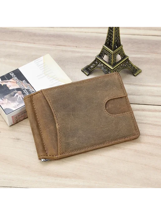 Newsbirds Мужской кошелек-зажим из кожи Dark Brown (1004), коричневый, фото 5