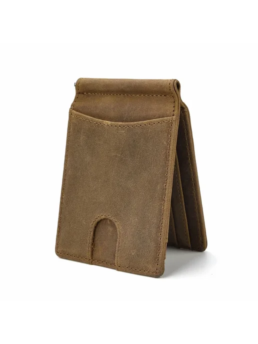 Newsbirds Мужской кошелек-зажим из кожи Dark Brown (1004), коричневый, фото 7