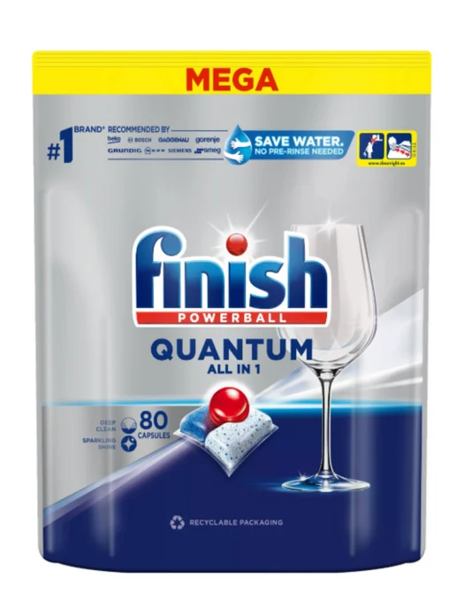 Finish Капсулы для посудомоечной машины Quantum, 100 шт, 80 шт