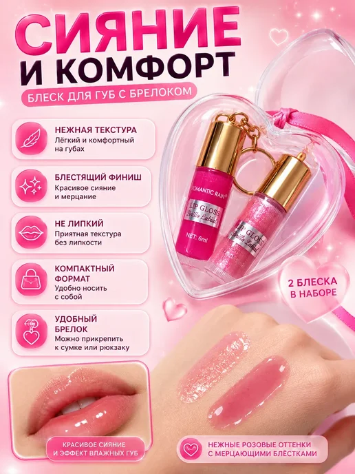 ЛОЛ15 Блеск для губ набор с блестками для девочек, розовый, фото 2