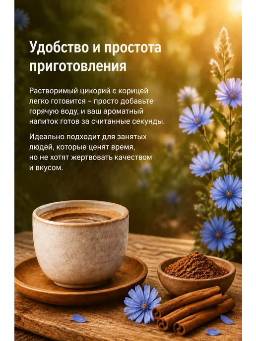 Цикорий Здоровье Цикорий растворимый гранулированный с корицей 85 гр, 85 г, фото 4