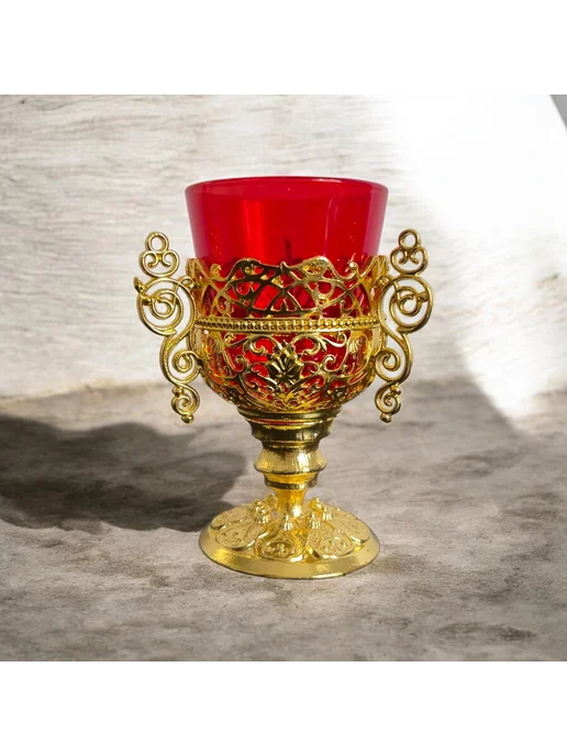 Лампада церковная настольная, красный