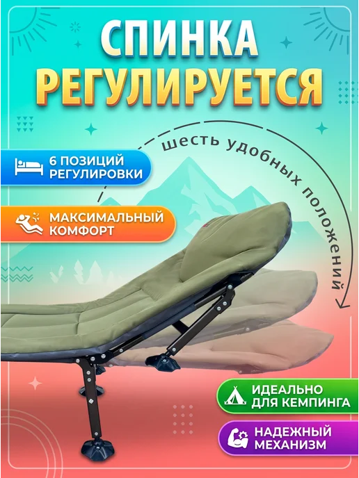 Раскладушка с матрасом взрослая для сна трансформер, серый, фото 6