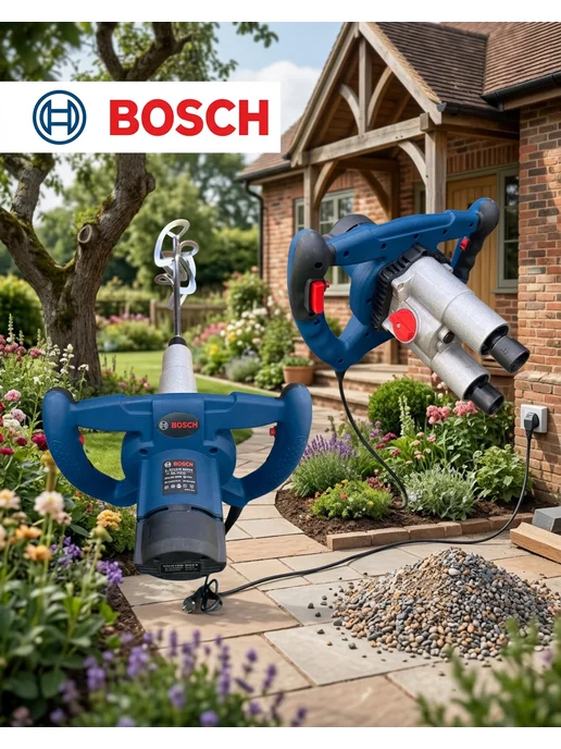 BOSCH Строительный миксер двойной, желтый, фото 2