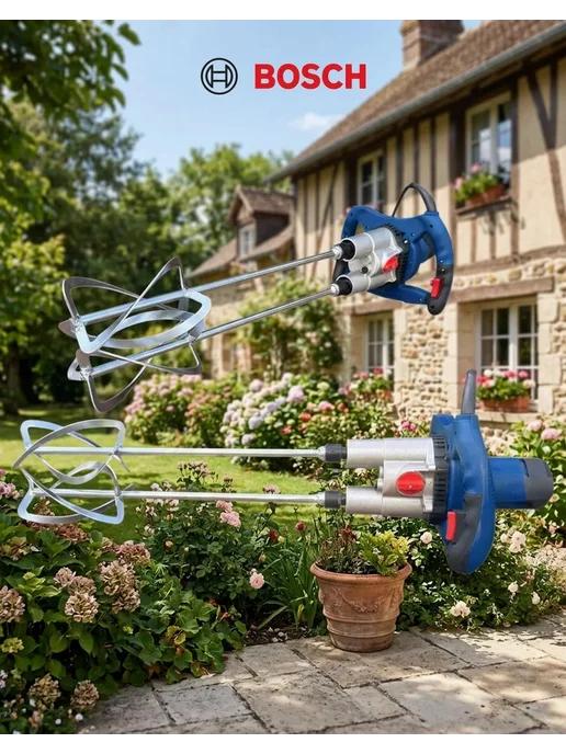 BOSCH Строительный миксер двойной, желтый, фото 3