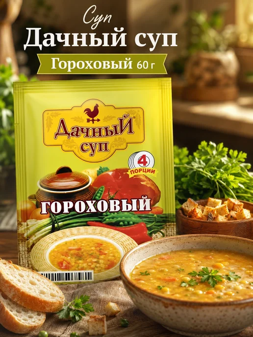 эм-1 Суп Дачный гороховый 60 г быстрого приготовления, 60 г
