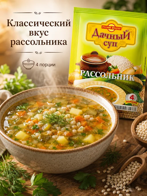 эм-1 Суп Дачный Рассольник 65 г Русский Продукт, 65 г, фото 2