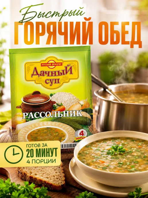 эм-1 Суп Дачный Рассольник 65 г Русский Продукт, 65 г, фото 3
