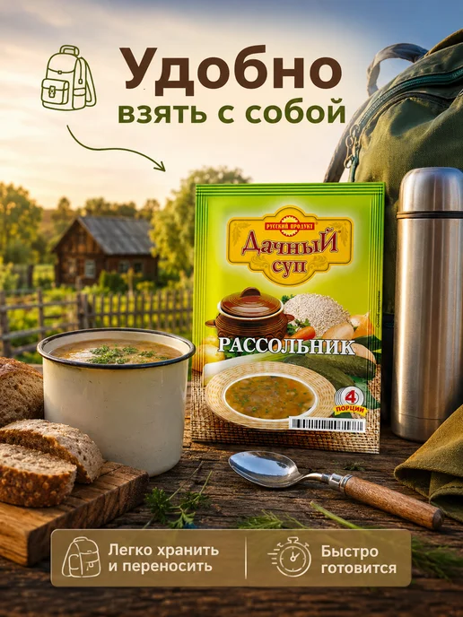 эм-1 Суп Дачный Рассольник 65 г Русский Продукт, 65 г, фото 4