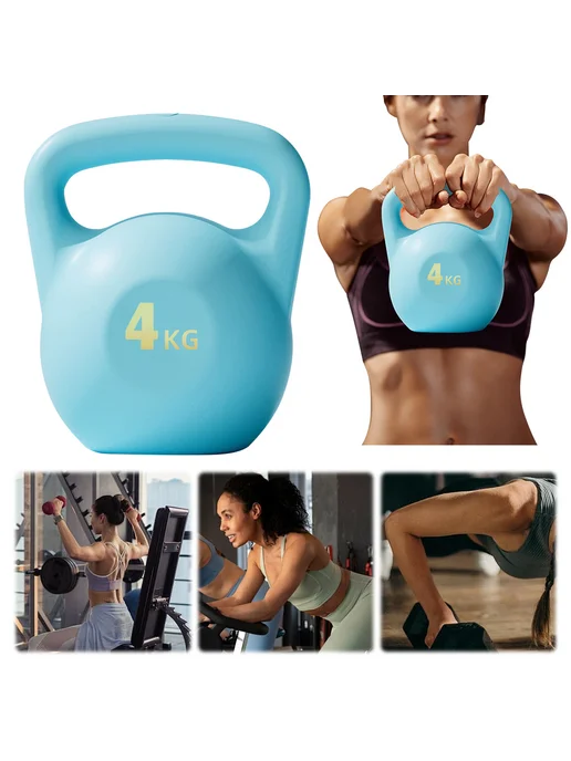 Водяная гиря Kettlebell для тренировок, антискользящая (синя, синий, фото 2