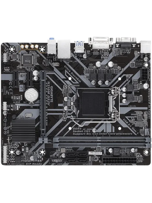 Mатеринская плата H310M-DS2V LGA1151 2*DDR4, черный, фото 2