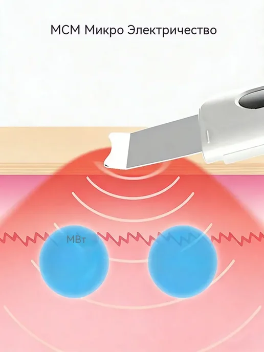 Ультразвуковая чистка лица аппарат уз от черных точек прыщей, черный, фото 2