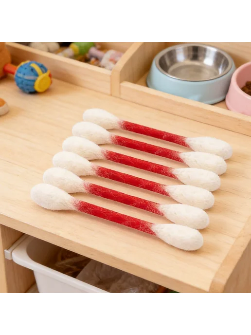 Игрушки для котов с мятой,ватные палочки 6 шт, 6 шт, фото 3
