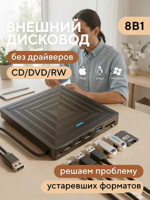 Внешний привод, дисковод для ноутбука, вариант