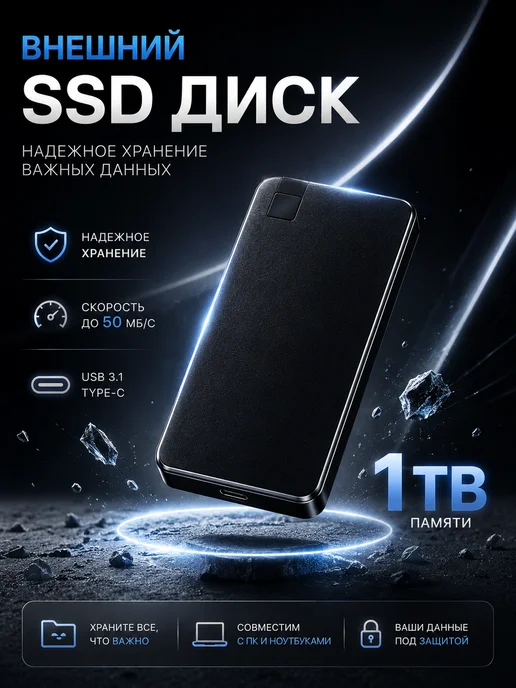 AG Digital Внешний жесткий диск 1 тб ssd для ноутбука ссд, 1 ТБ