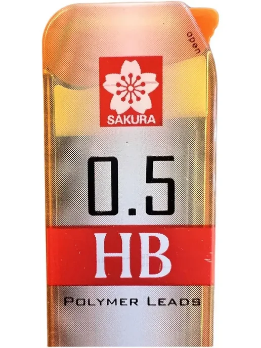 SAKURA Грифели 0.5 НB для механических карандашей Сакура 40 шт, 40 шт, фото 2