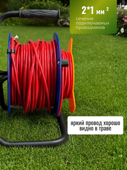 DOMTOK Удлинитель на катушке переноска одна розетка 2200Вт 40м, 2200 Вт, 40 м, фото 5