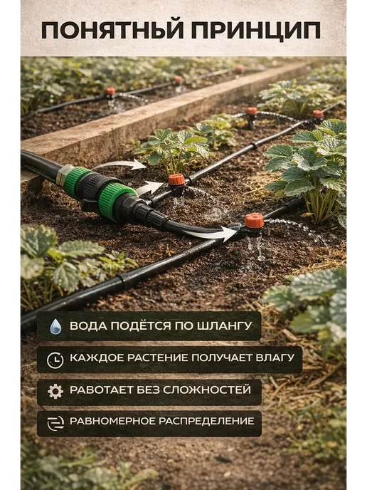 ВПРН3316 Набор для капельного полива растений, черный, фото 4