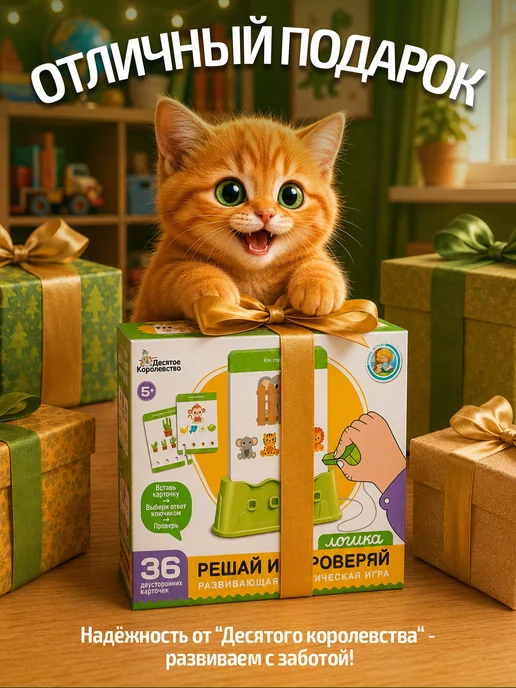 ДЕСЯТОЕ КОРОЛЕВСТВО Настольная развивающая игра для детей Ключик Логика, белый, фото 8