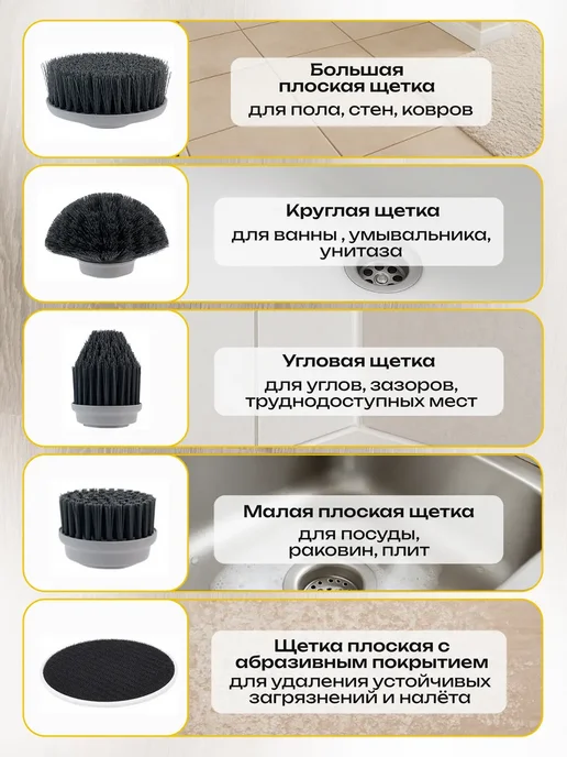 Электрическая щетка для уборки дома с телескопической ручкой, серый, фото 7