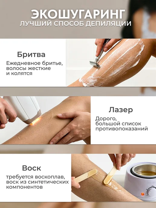 Ecosugaring сахарная паста для шугаринга плотная, вариант, фото 6