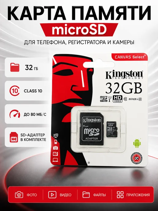 Адеми 3 Карта памяти microSD флешка для телефона и регистратора, вариант