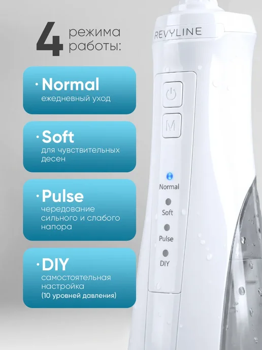 Revyline Ирригатор для зубов и десен RL 230, портативный, белый, фото 2
