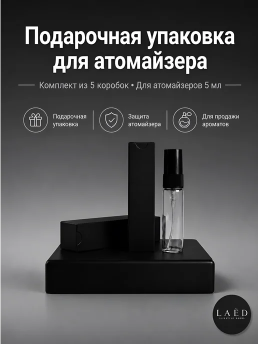 Коробка для упаковки атомайзеров до 5 мл, 5 шт, 5 мл, 5 шт