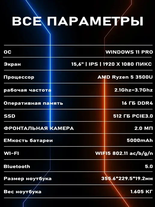 Ноутбук 15.6" 3500U 16 1024ГБ для учёбы и работы, 512 ГБ, фото 4