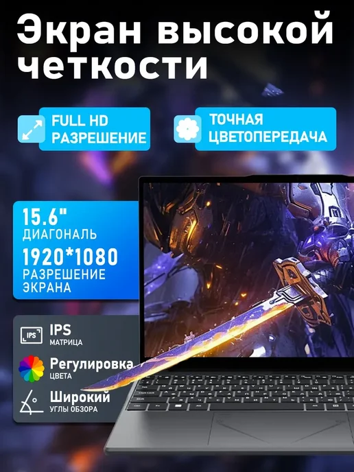Ноутбук 15.6" 3500U 16 1024ГБ для учёбы и работы, 512 ГБ, фото 5