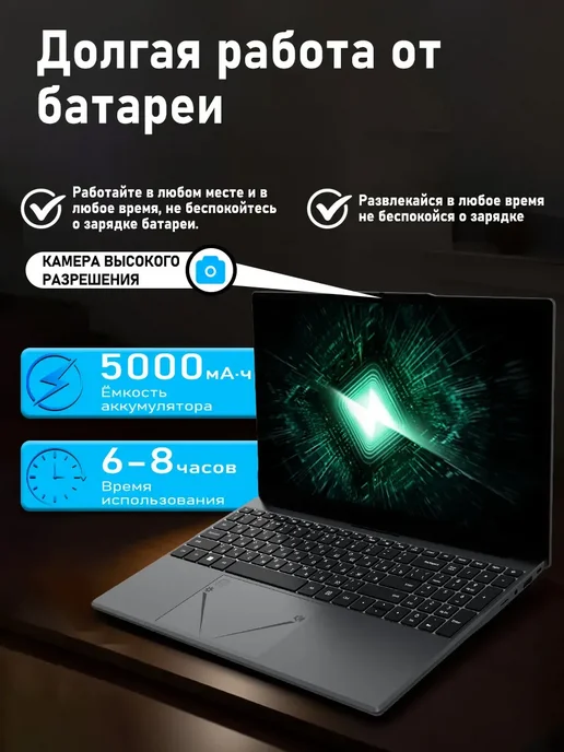 Ноутбук 15.6" 3500U 16 1024ГБ для учёбы и работы, 512 ГБ, фото 7