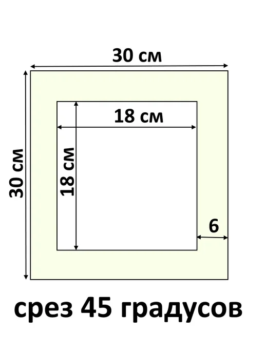 Арт Уют Паспарту для рамок 30х30 с окном 18х18 1 штука, вариант, фото 2