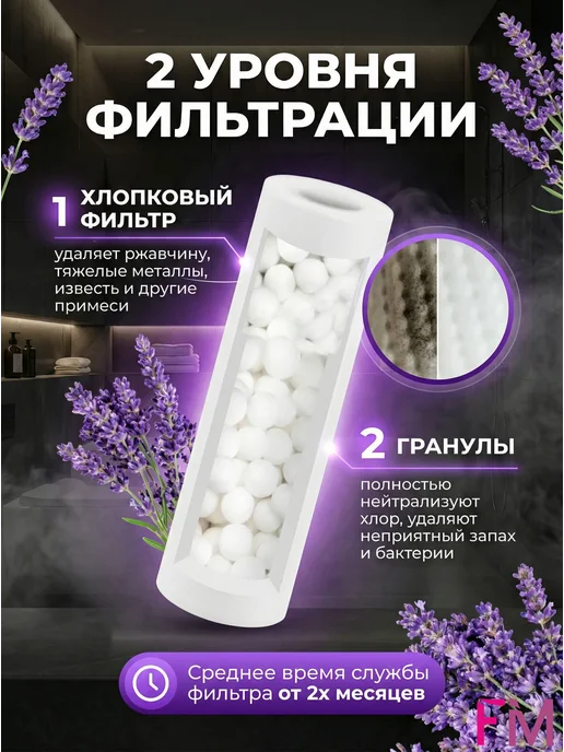 Сменные картриджи к фильтру для душа, аромат лаванды, 2 шт, 2 шт, фото 2