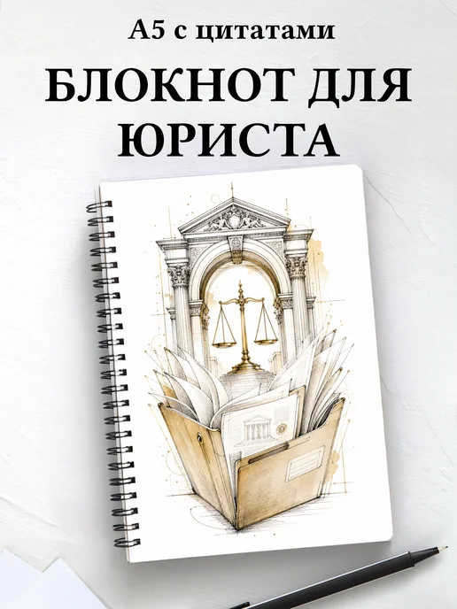 Блокнот юриста с мотивирующими цитатами