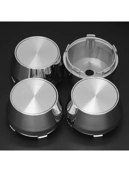 NAPOKIT Колпачки для дисков серебристые, 4 шт, 60 мм, 4 шт