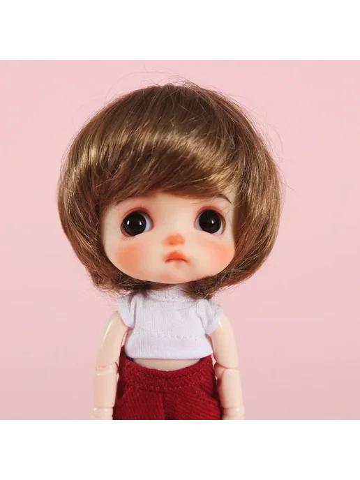 XiDonDon Парик для куклы 1 8 BJD, золотисто-коричневый, Wig only-522-, золотой, фото 4