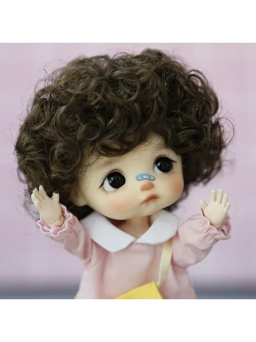 XiDonDon Парик для куклы 1 8 BJD, золотисто-коричневый, Wig only-522-, золотой, фото 7