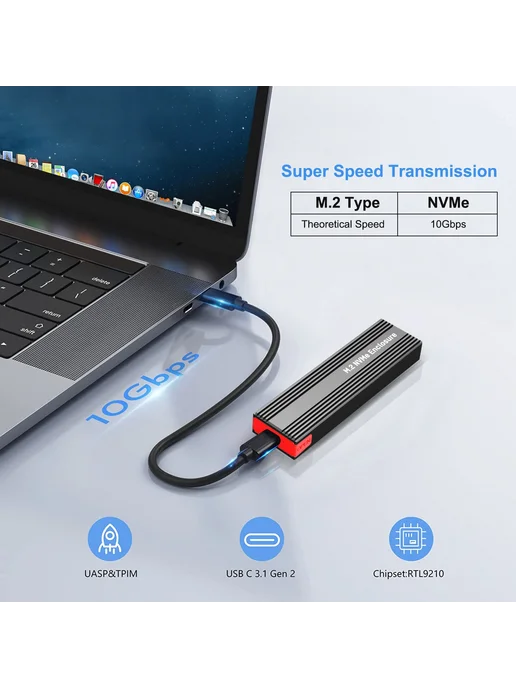 IRhasta Корпус M.2 NVMe USB 3.1 Цвет NVMe Case ACCC Bag, 3,1 цв., фото 3
