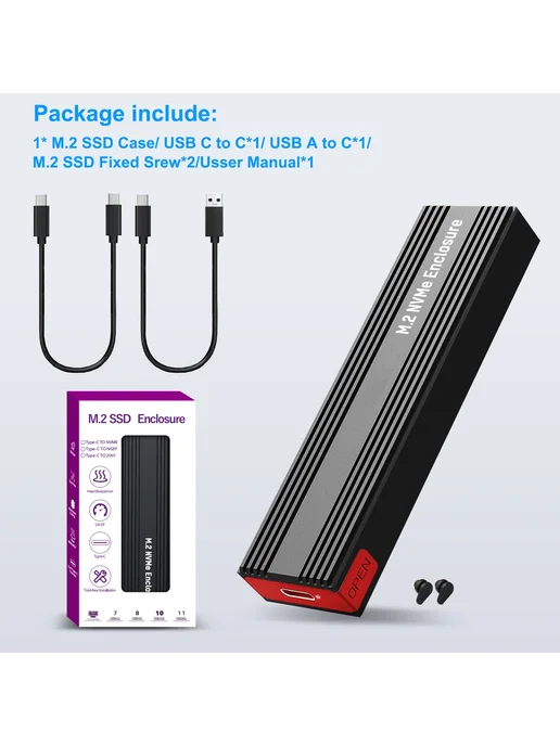 IRhasta Корпус M.2 NVMe USB 3.1 Цвет NVMe Case ACCC Bag, 3,1 цв., фото 7