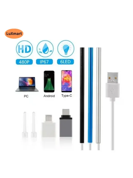 luxmart Эндоскоп 5.5 мм, черный, 480P для Android, черный, фото 2